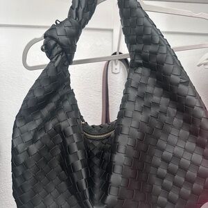 Woven knot hobo bag